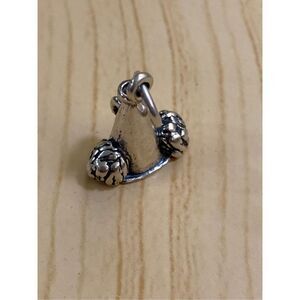 Megaphone with Pom Poms Sterling Silver Jewelry Charm #cheer #sports